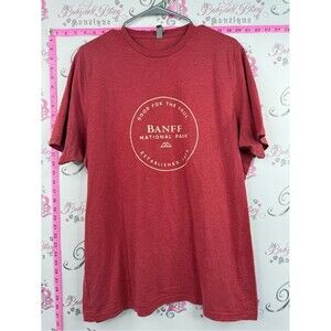 Mill Tex Banff National Park Logo Tee - Heather Red T-shirt top